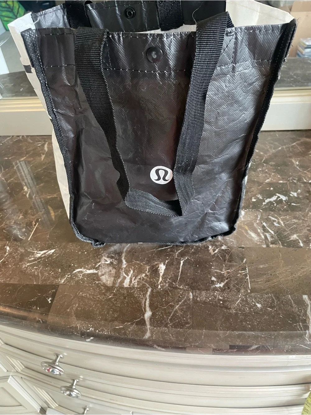 lululemon used/slight rip athletica Black Reusable Duffel-Tote